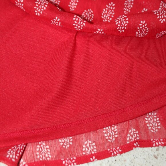 Old Navy Red and White Pattern Strappy Sun Dress with Ruffle Hem - Picture 13 of 15